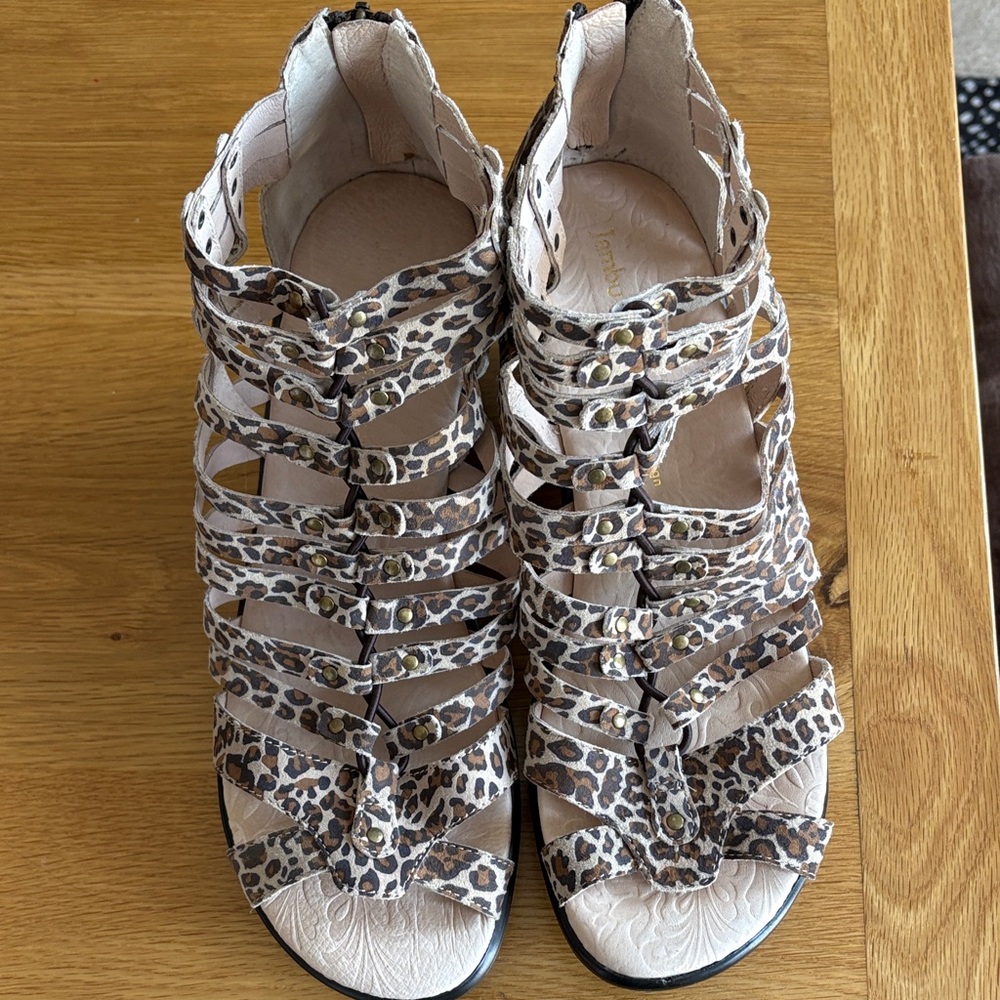 Jambu Leopard Print Strappy Sandals